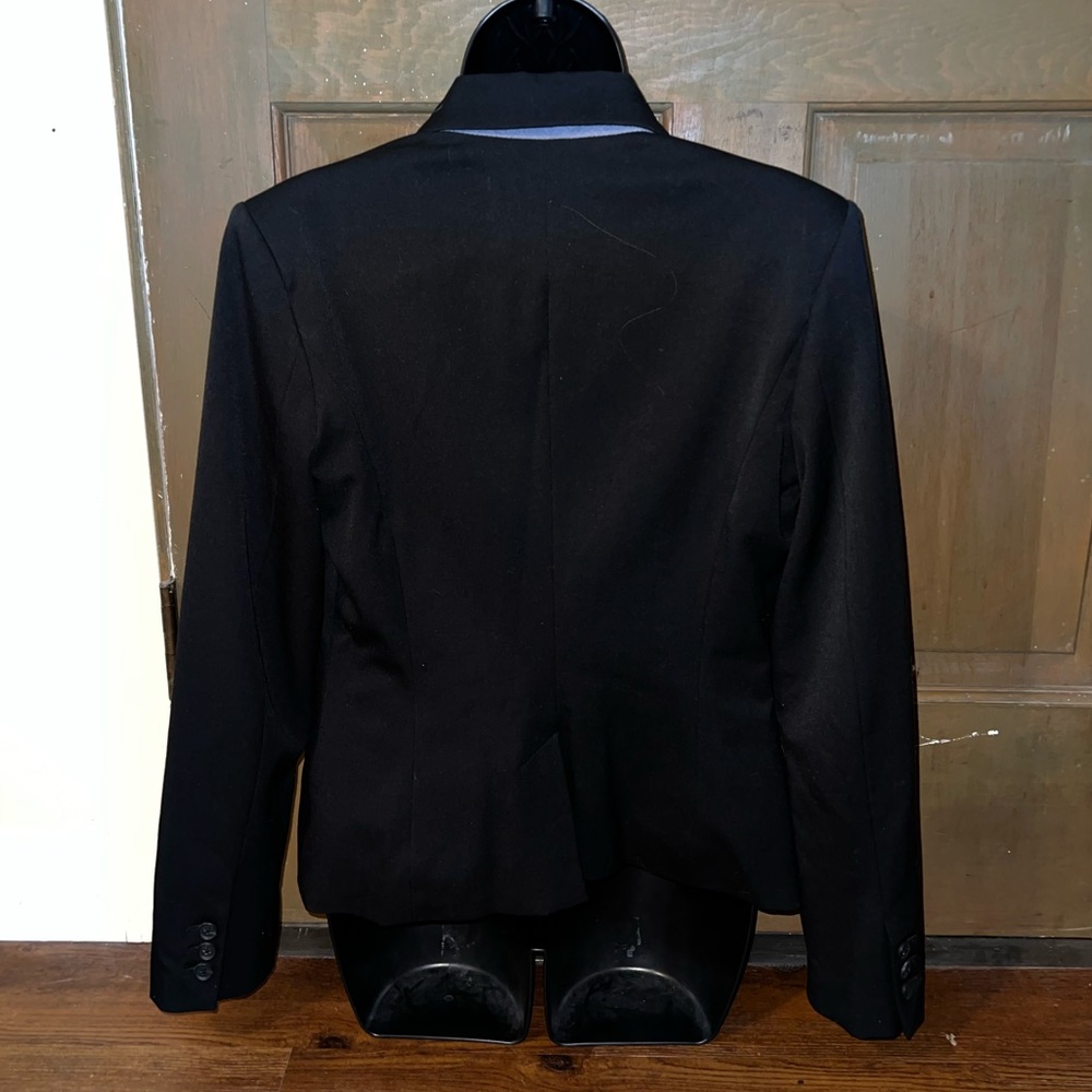 Merona Black Chic Front Button Long Sleeve Jacket Casual Office Blazer Size 6 - Picture 4 of 10